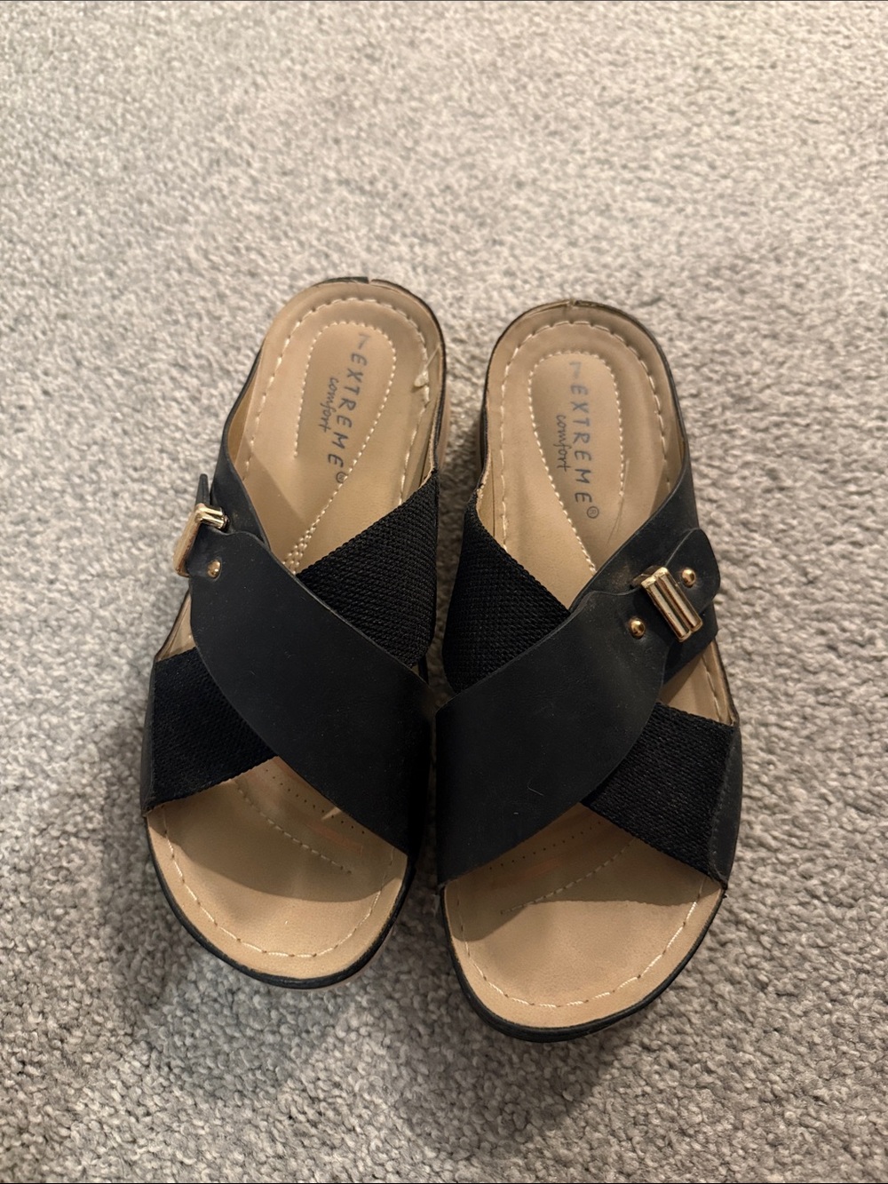 Women’s Black Crossover Slide Mules